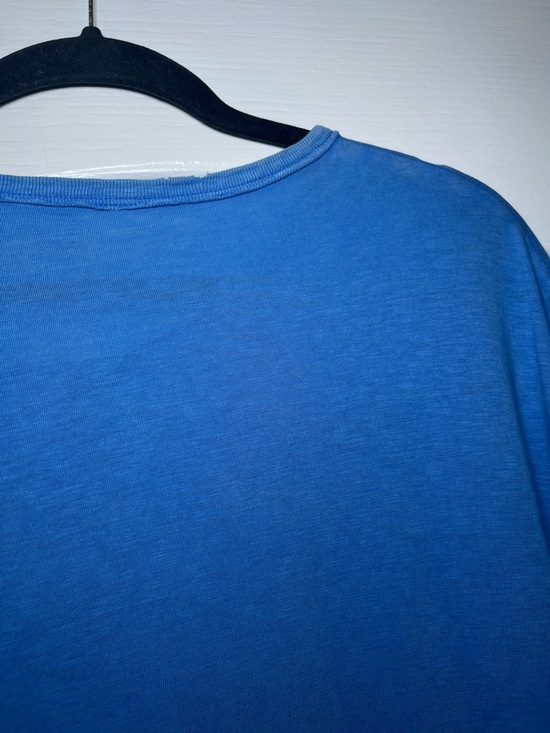 American Eagle Aerie Blue Distressed Oversized Boyfriend Tee Size Medium - Picture 9 of 12